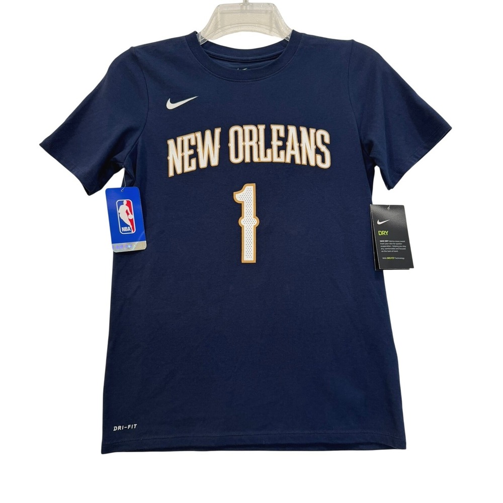 Nike New Orleans Pelicans Zion Williamson 1 NBA Kids Navy Blue Dri-FIT T-Shirt